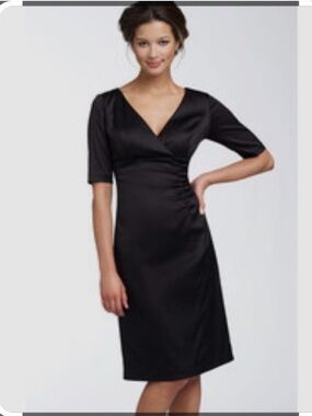 Midi Satin Faux Wrap Dress Medium